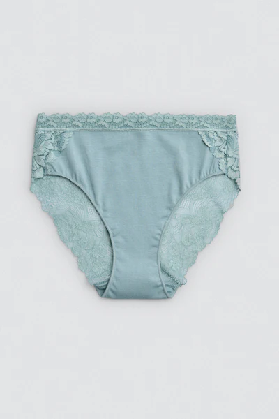 Cueca Midi Algodão com Renda