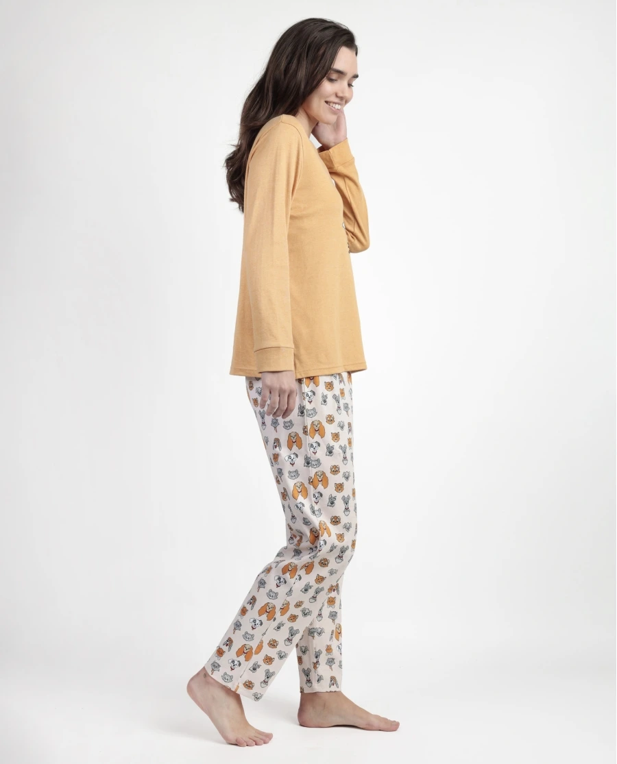 Pijama com Calça e Manga Comprida Sem pêlo Lady And Tramph - Disney