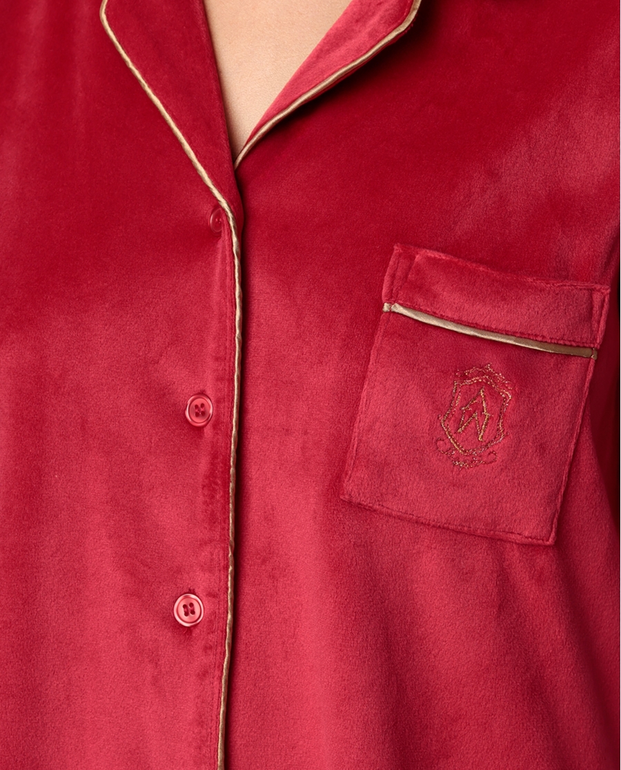 Pijama Polar Vermelho Aberto