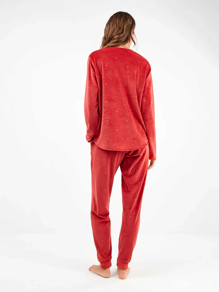 Pijama de senhora Polar Vermelho Pintas