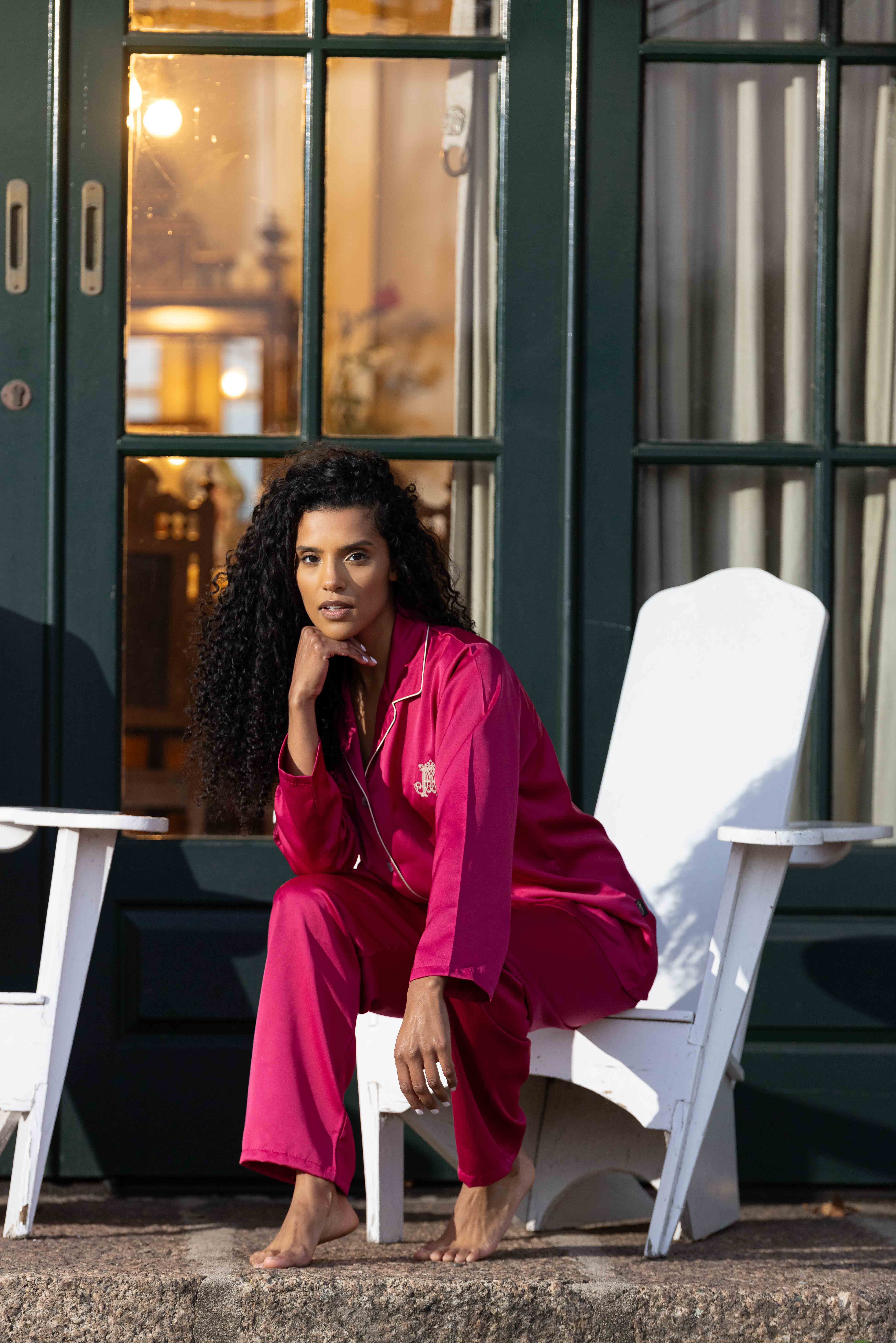 Pijama de Seda Mira Rosa