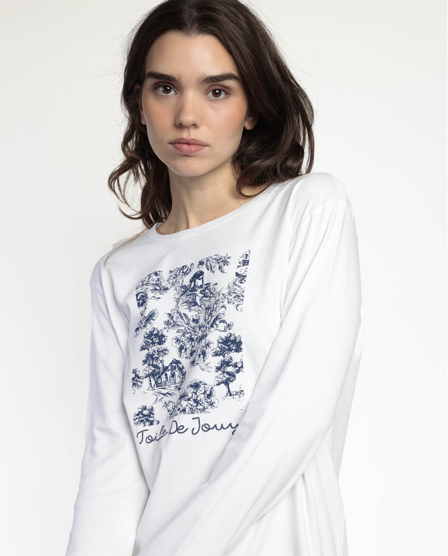 Pijama Senhora Com Manga e Calça 100% Algodão