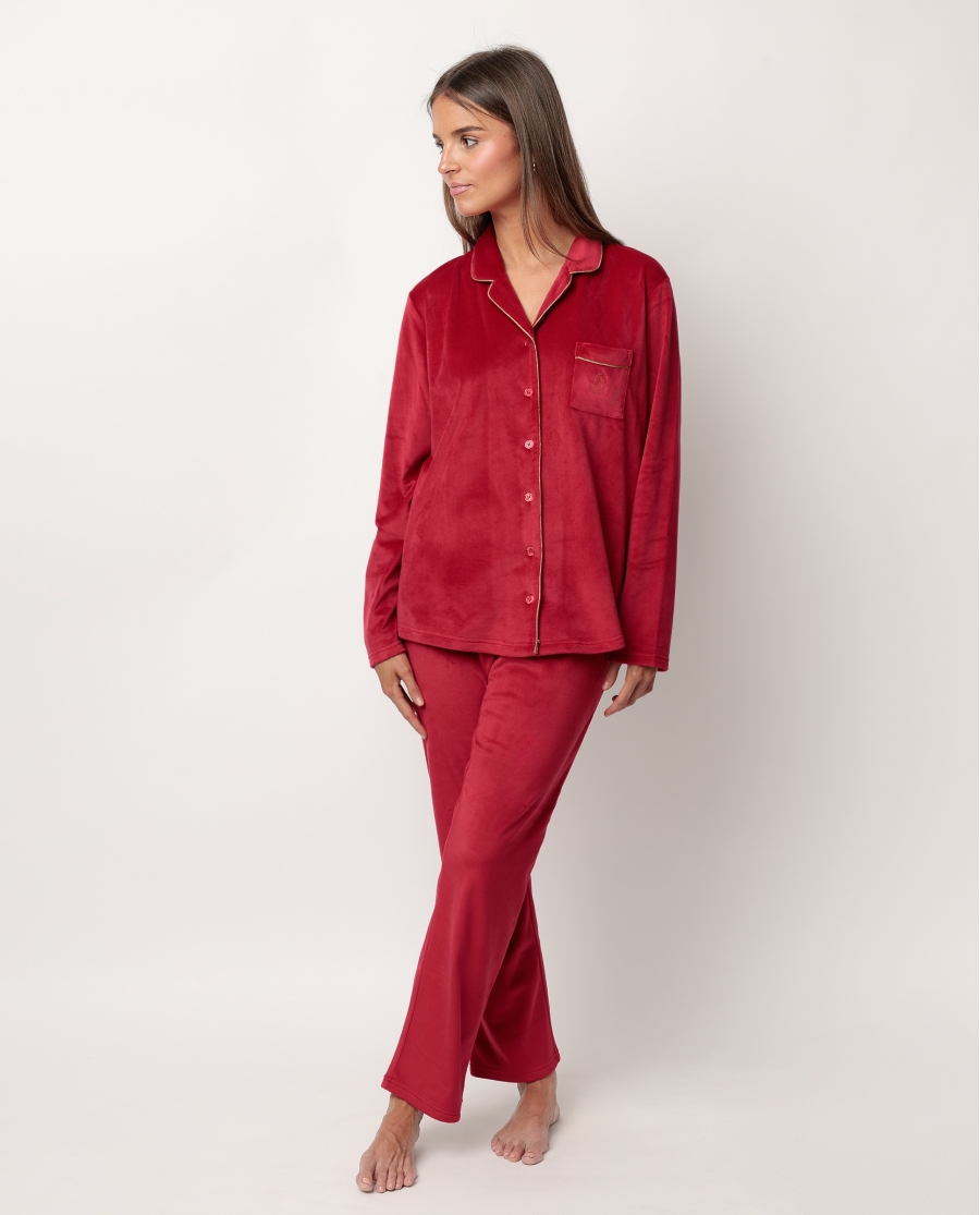 Pijama Polar Vermelho Aberto