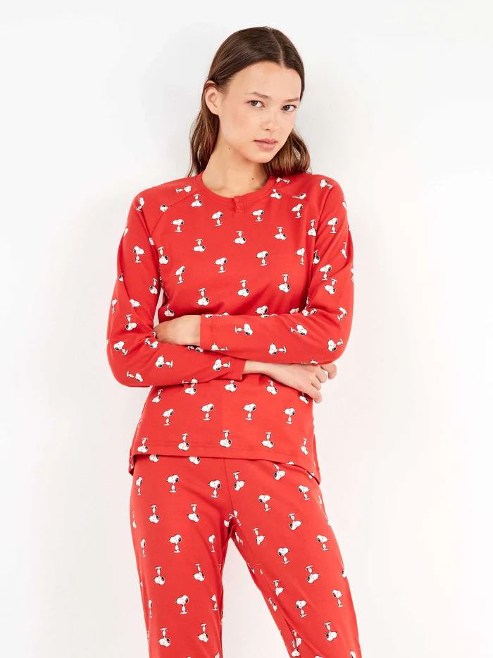 Pijama Senhora Algodão Snoppy